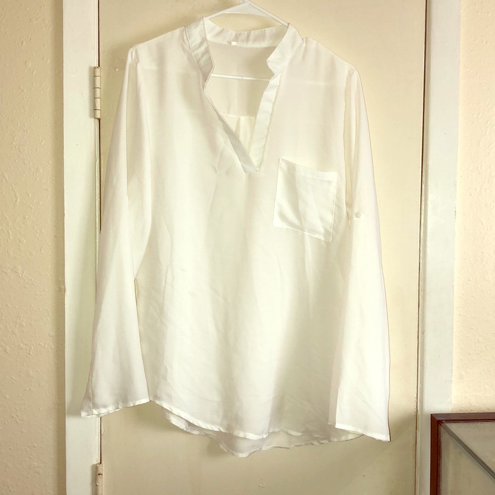 100% Polyester Casual Blouse Convertible sleeves